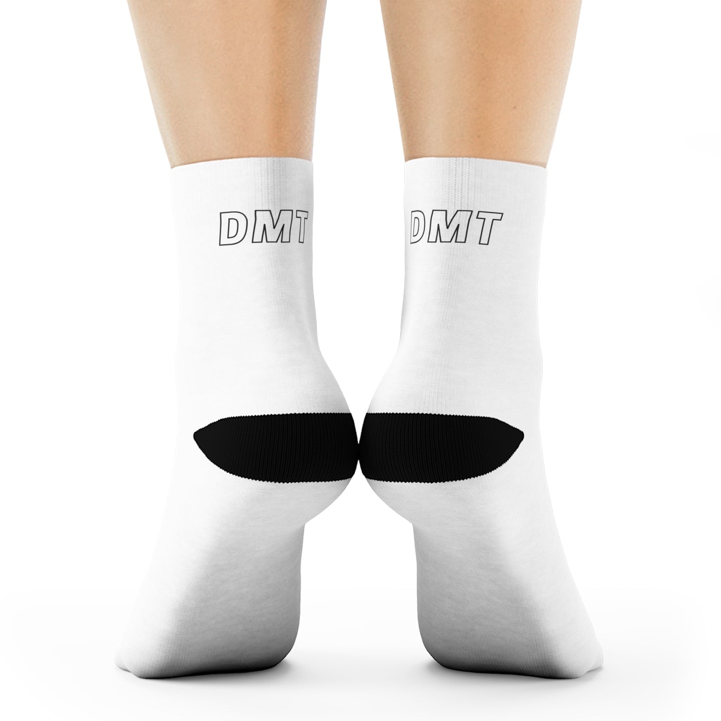DMT Logo White Crew Socks