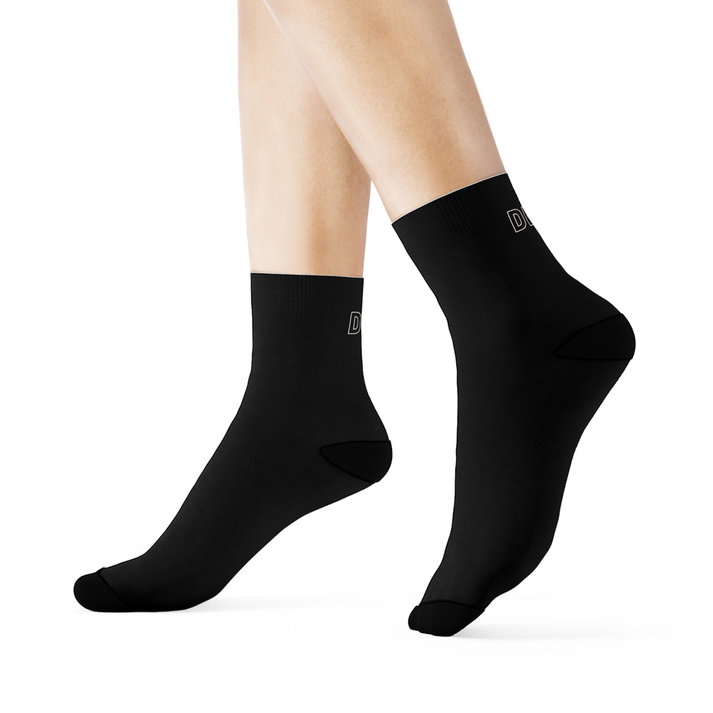 DMT Logo Black Crew Socks