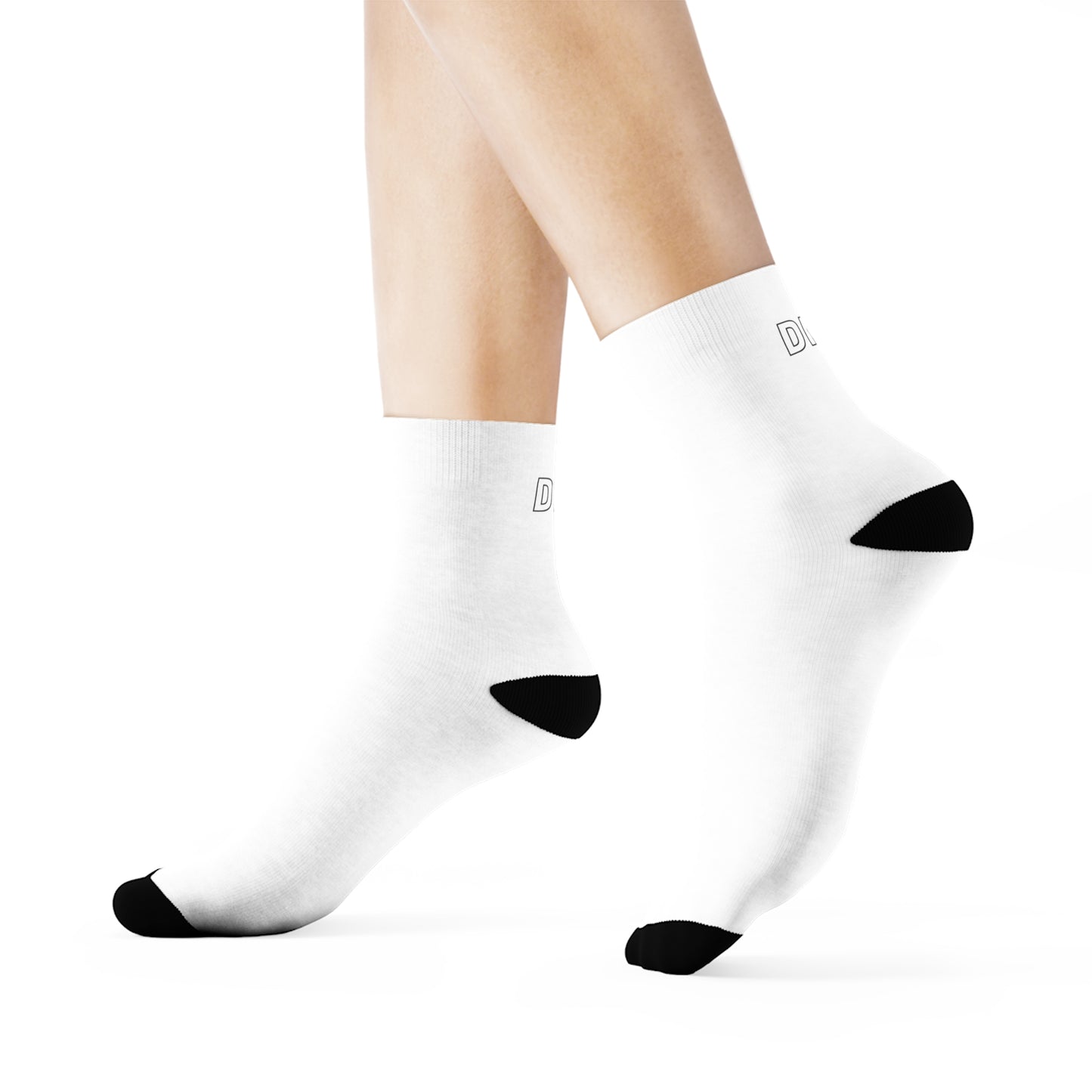 DMT Logo White Crew Socks
